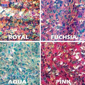 Holographic Glitz Mini Disc Sequins Fabric 56" Wide (4 Colors)